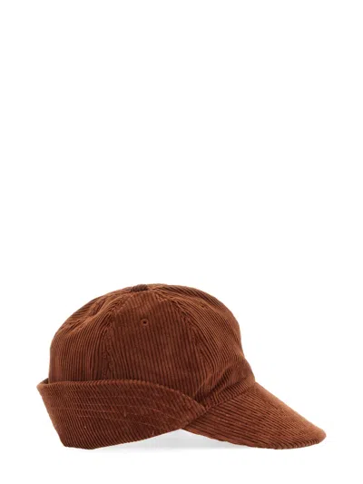 Baracuta Logo Embroidered Corduroy Foldable Brim Hat