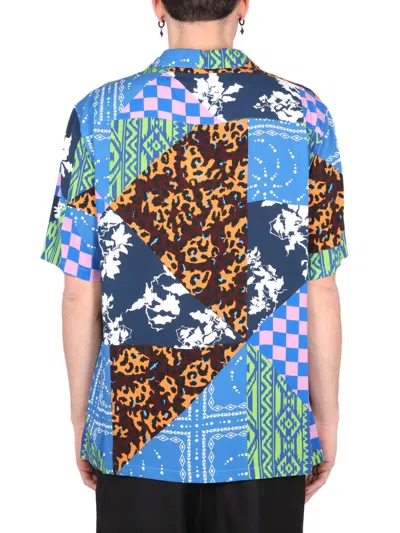 Marcelo Burlon County Of Milan Marcelo Burlon Mix And Match Hawaii Shirt Blue