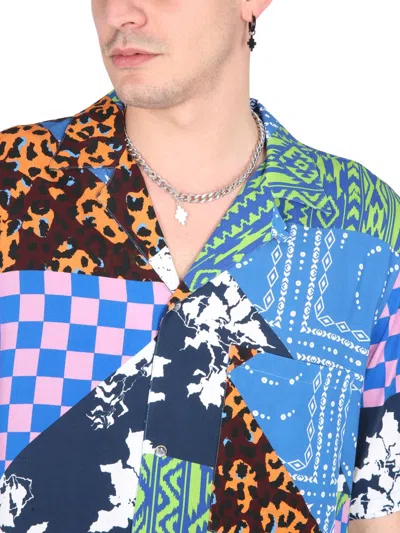 Marcelo Burlon County Of Milan Marcelo Burlon Mix And Match Hawaii Shirt Blue