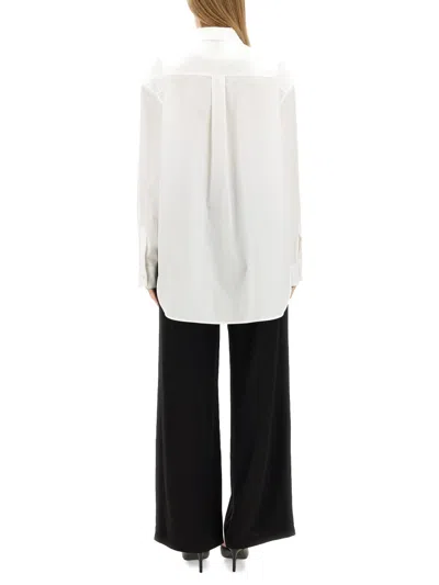 Moschino Heart Patch Collared Shirt In White