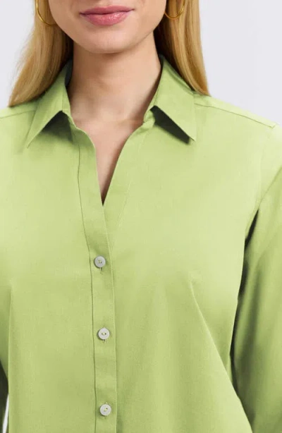 Foxcroft Mary Button-up Blouse In Green