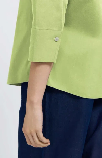 Foxcroft Mary Button-up Blouse In Green