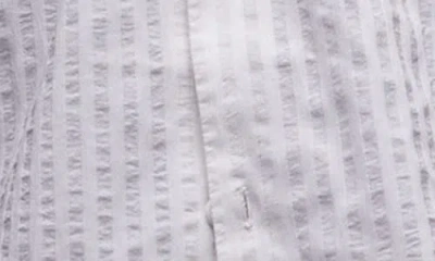 Topman Solid White Stripe Seersucker Camp Shirt In White