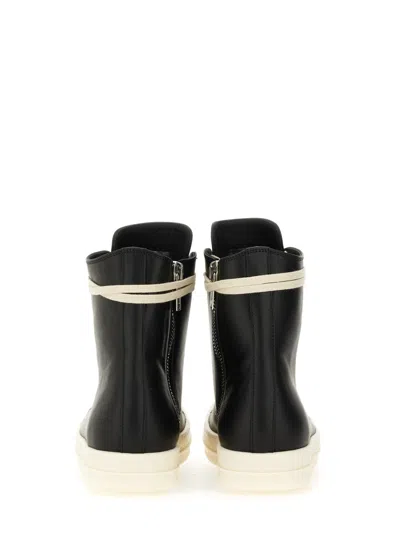 Rick Owens Leather Sneakers In Black