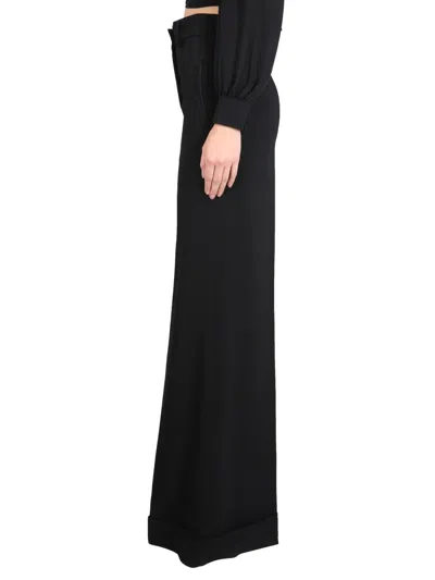 Moschino Women's High-waist Wide-leg Trousers In Black