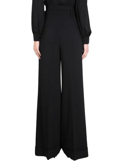 Moschino Women's High-waist Wide-leg Trousers In Black