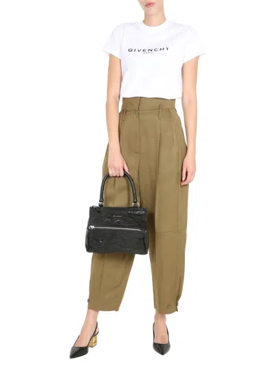 Givenchy High Waist Trousers In Green