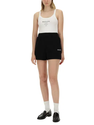 Rotate Birger Christensen Ladies Black High Waist Shorts In Black