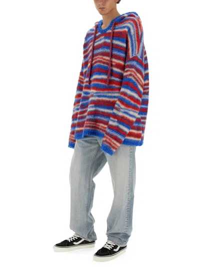 Erl Gradient Knitted Oversized Hoodie In Multi