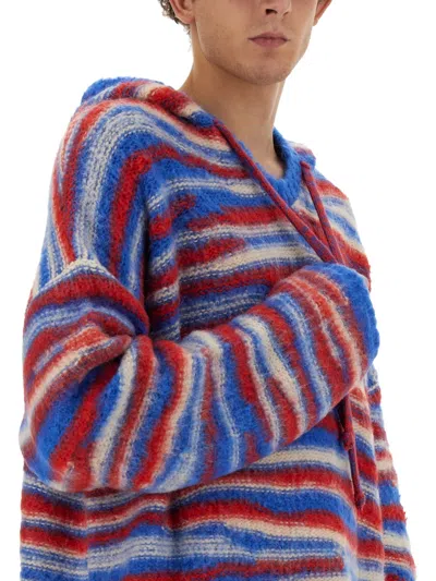 Erl Gradient Knitted Oversized Hoodie In Multi