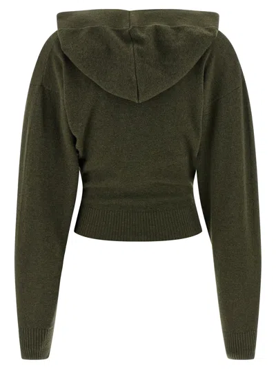 Stella Mccartney Hooded Sweater Sweaters And Cardigans Green In Gray