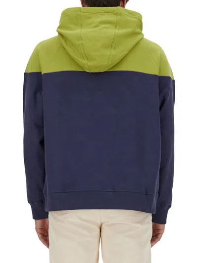 Etro Logo Hooded Sweatshirt Kangaroo Pocket In Blue