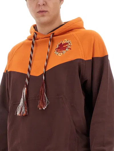 Etro Hooded Sweatshirt With Logo In Multi