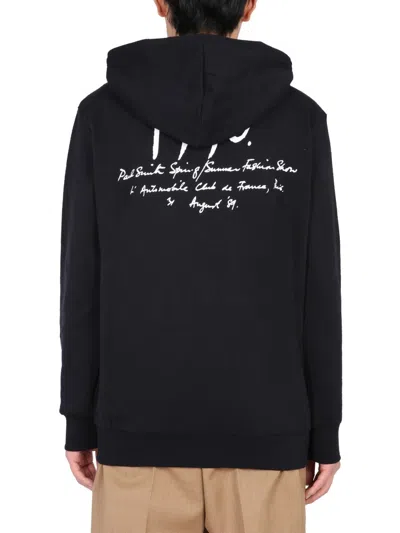 Paul Smith Logo Print Oversized Hoodie In Black