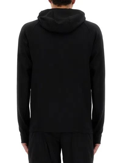 Hugo Boss Active Stretch Zip-up Hoodie In Black