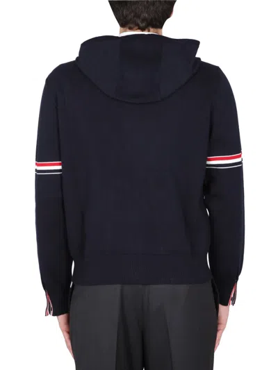 Thom Browne Striped Cashmere Sweatshirt In Blue