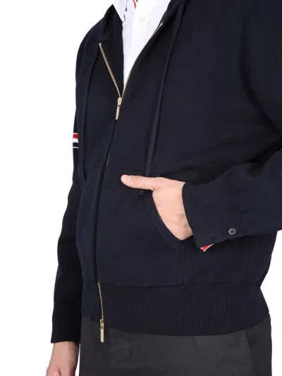 Thom Browne Striped Cashmere Sweatshirt In Blue