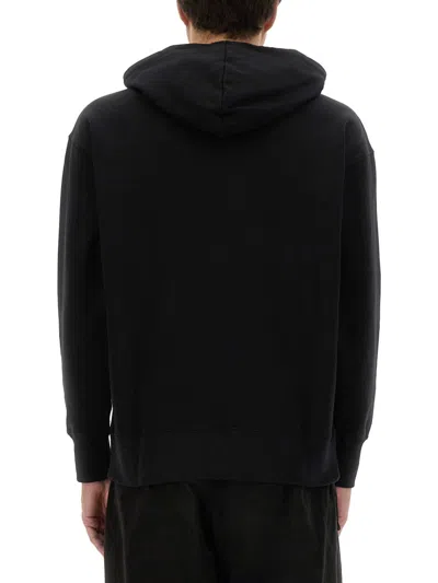 Msgm Hooded Sweatshirt Kangaroo Pocket In Black