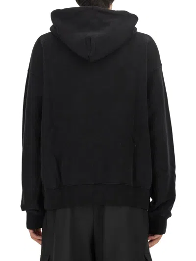Off-white Hooded Sweatshirt Featuring Graphic Print In Black
