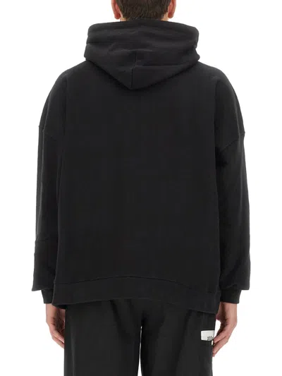 Palm Angels Black Hoodie Withe Pockets In Black