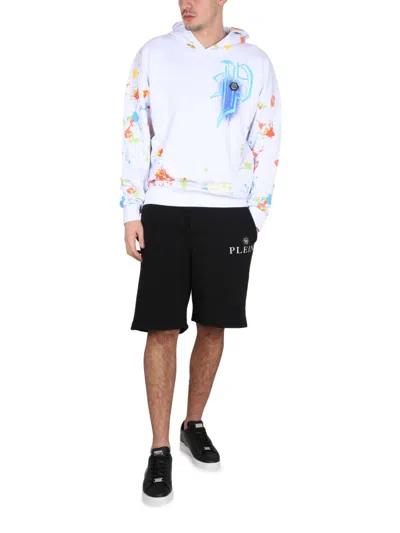 Philipp Plein Graphic Print Hoodie Multicolor Splatter In White
