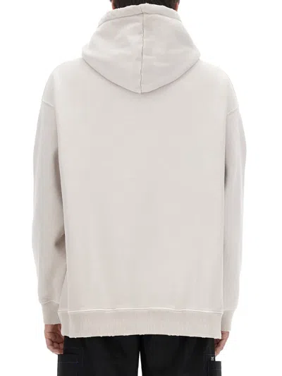 Msgm Hooded Sweater Front Pocket In Gray