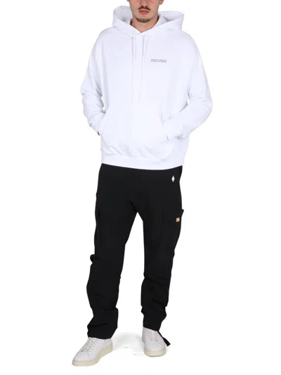Marcelo Burlon County Of Milan Marcelo Burlon Tempera Cross Hoodie In White