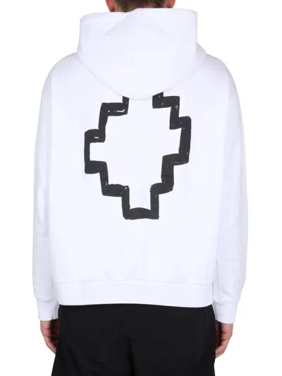 Marcelo Burlon County Of Milan Marcelo Burlon Tempera Cross Hoodie In White