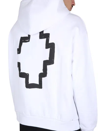 Marcelo Burlon County Of Milan Marcelo Burlon Tempera Cross Hoodie In White