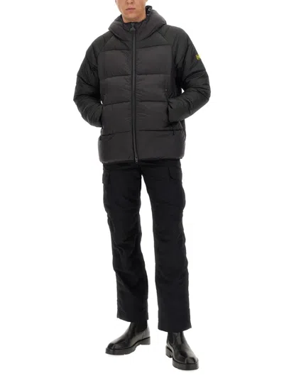 Barbour Quilted Hooded Jacket Side Pockets In Black