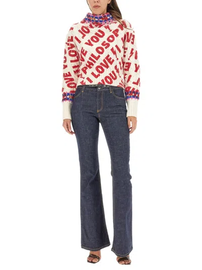 Philosophy Di Lorenzo Serafini High Neck I Love You Philosophy T-shirt In White