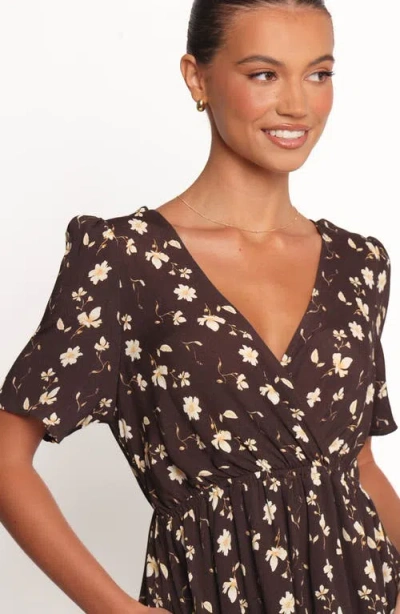 Petal And Pup Petal & Pup Raschelle Faux Wrap Romper In Brown