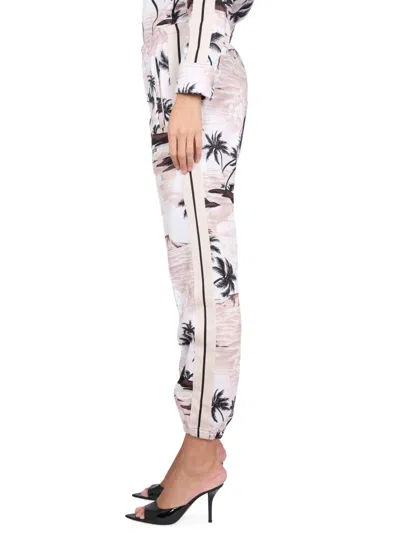 Palm Angels Island Print Elastic Waistband Trousers In Pink