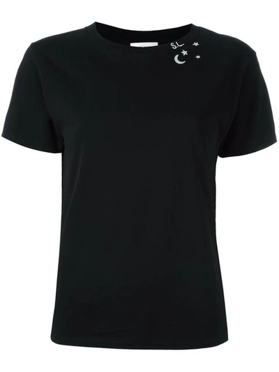 Saint Laurent Moon & Stars Print Cotton Jersey T-shirt In Noir/naturel |  ModeSens