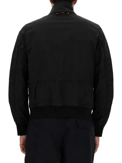 Parajumpers Men's Cotton Blend Ripstop Texture Logo Patch Jacket In Black