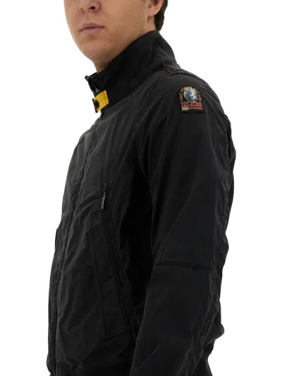 Parajumpers Men's Cotton Blend Ripstop Texture Logo Patch Jacket In Black
