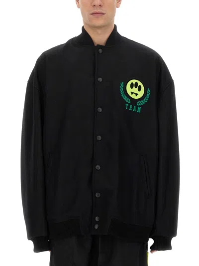 Barrow Embroidered Logo Bomber Jacket In Black