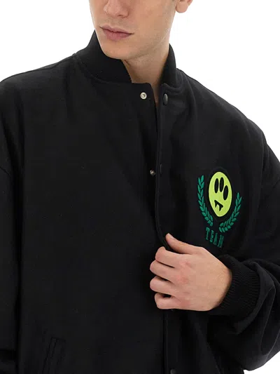 Barrow Embroidered Logo Bomber Jacket In Black
