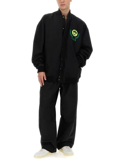 Barrow Embroidered Logo Bomber Jacket In Black