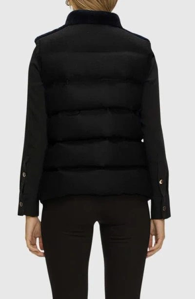 Gorski Reversible Select Shearling Lamb Vest With Loro Piana Wool And Cashmere Quilted Down Back In Black