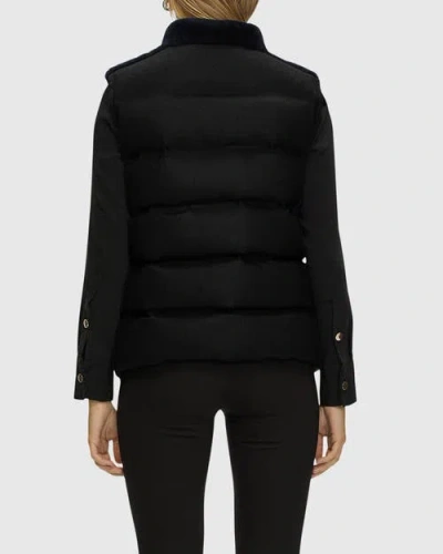 Gorski Reversible Select Shearling Lamb Vest With Loro Piana Wool And Cashmere Quilted Down Back In Black