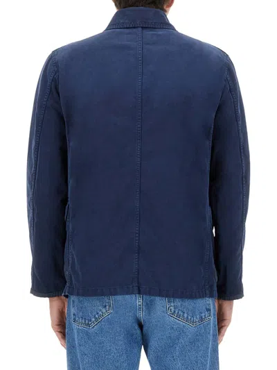 Fay Giubbino In Twill Blu Navy Uomo In Blue