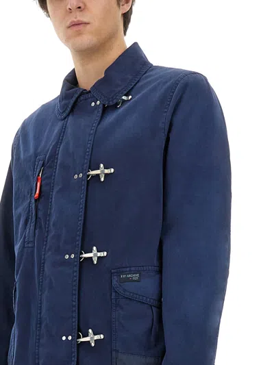 Fay Giubbino In Twill Blu Navy Uomo In Blue