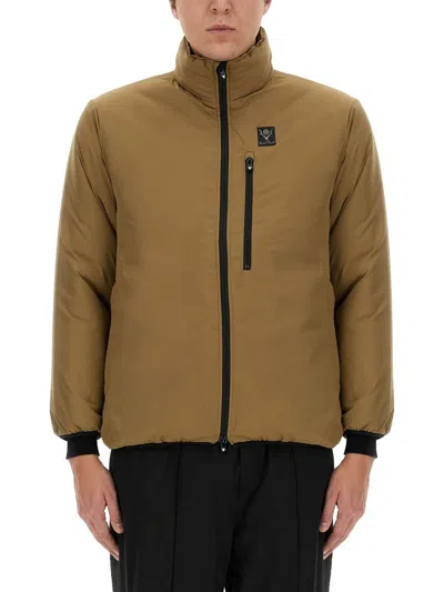 South2 West8 Logo-patch Zip Jacket In Brown