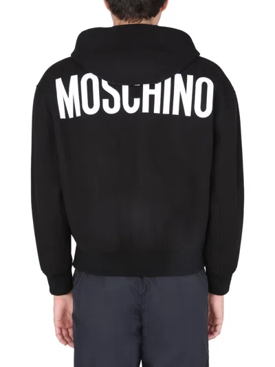 Moschino Men's Jacket With Logo In Black