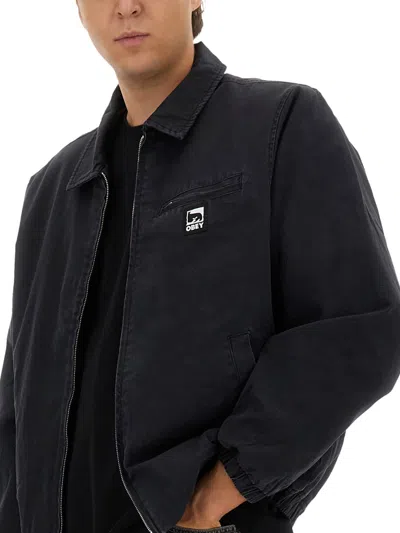 Obey Zip-up Shirt Jacket In Black