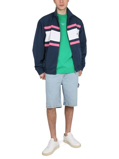 Drôle De Monsieur Jacket With Logo Embroidery In Blue