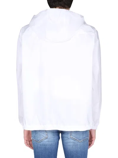 Dsquared2 Logo Hooded Windbreaker In White