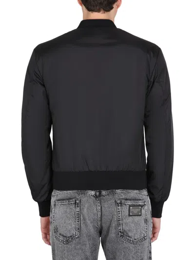 Dolce & Gabbana Black Bomber Jacket In Black