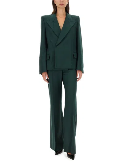 Victoria Beckham Jacket Featuring Pointed Shoulders And Flap Pockets In Green